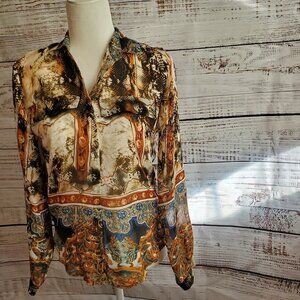 Alberto Makali Size Small Long Sleeve Blouse